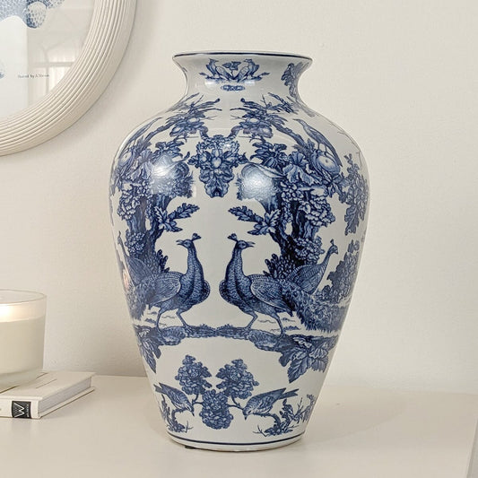 Duchess White & Blue Pattern Ceramic Vase Accessories 