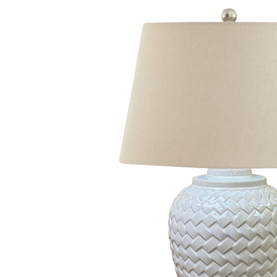 Dune Large Ceramic Woven Effect Table Lamp Lighting 