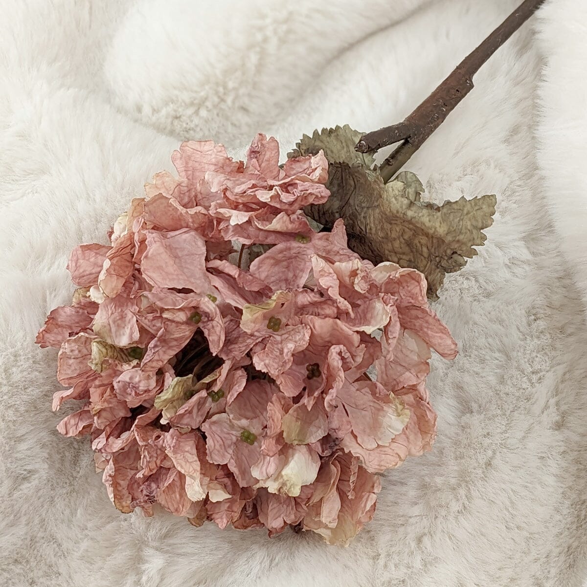 Dusty Pink Faux Hydrangea Single Stem Floral Accessories 