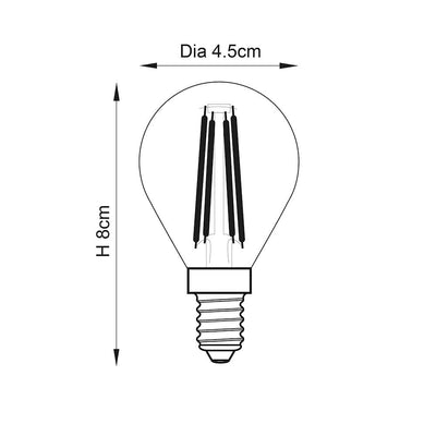 E14 LED Filament Warm White Golf Bulb Lighting 