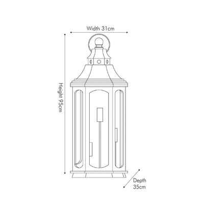 Eldoris White Wash Wooden Lantern Floor Lamp Lighting 