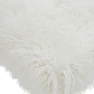 Elinor White Faux Fur Bench with Gold Legs Furniture 