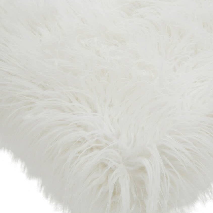 Elinor White Faux Fur Bench with Gold Legs Furniture 