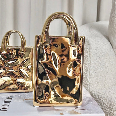 Elise Large Gold Handbag Decorative Vase Accessories 