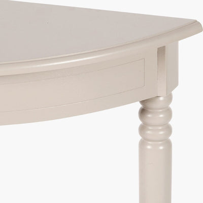 Elizabeth Cream Half Moon Pine Console Table Furniture 