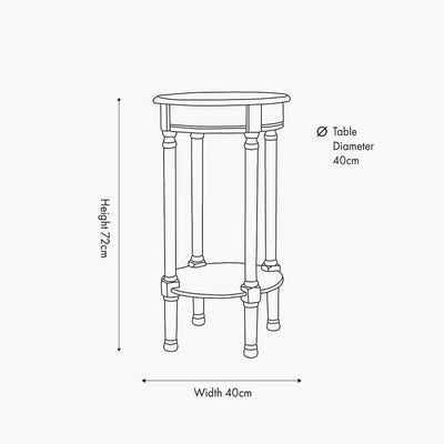 Elizabeth Cream Round Pine Side Table Furniture 