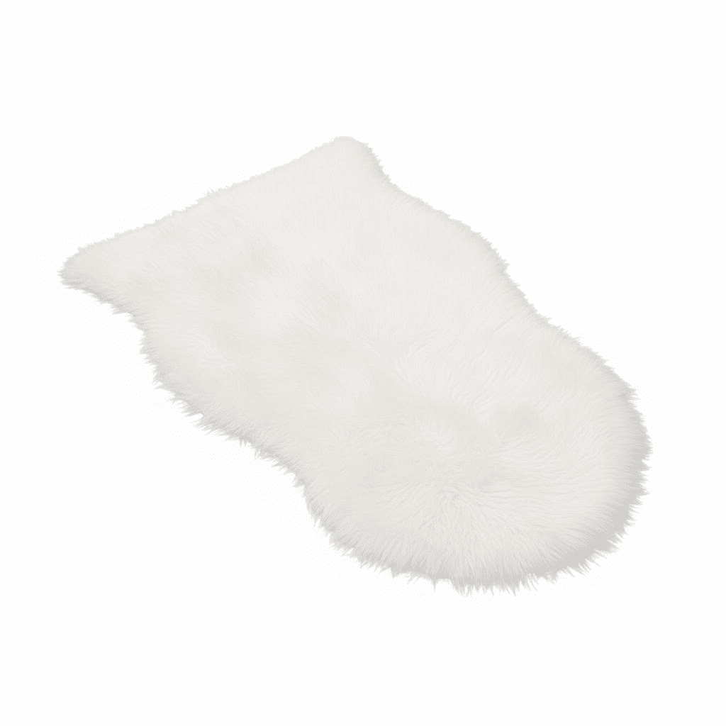 Elle Small Faux Fur White Hide Rug - 60x90cm Textiles 