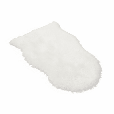 Elle Small Faux Fur White Hide Rug - 60x90cm Textiles 
