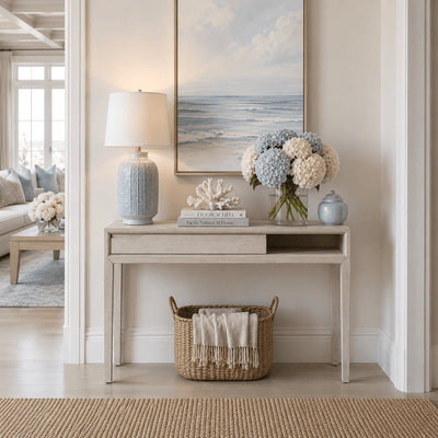 Ellen Whitewash Console Table Furniture 