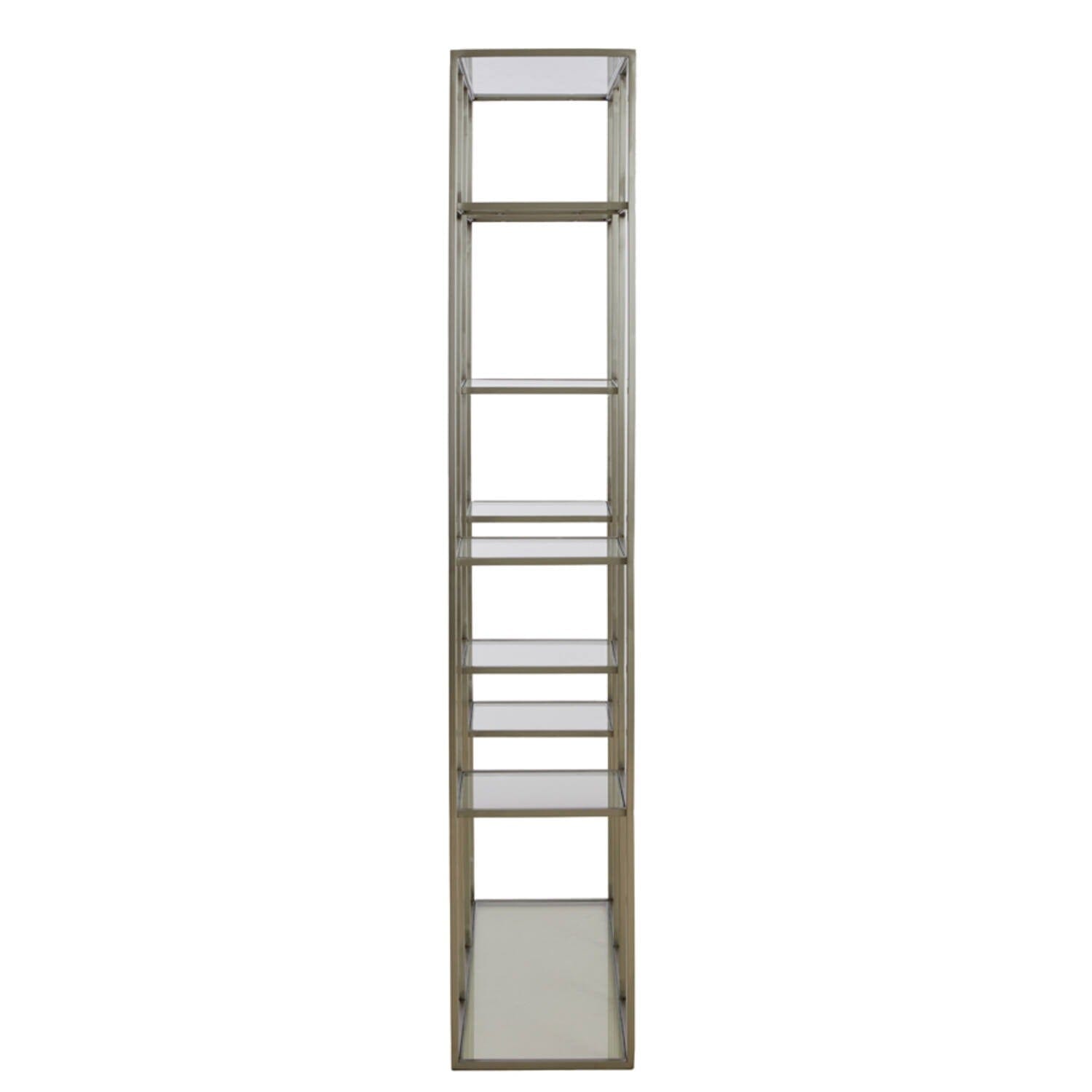 Ellia Brass & Glass Tall Open Display Shelf Furniture 