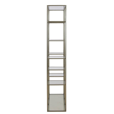 Ellia Brass & Glass Tall Open Display Shelf Furniture 
