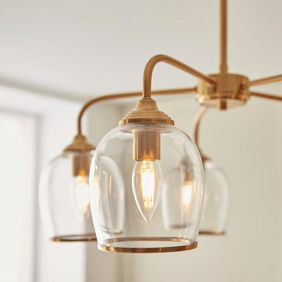 Eloise Brushed Brass 5 Light Ceiling Light Lighting 