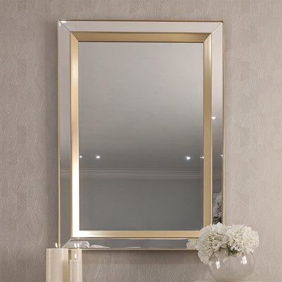 Eloise Gold Framed Rectangular Wall Mirror Accessories 