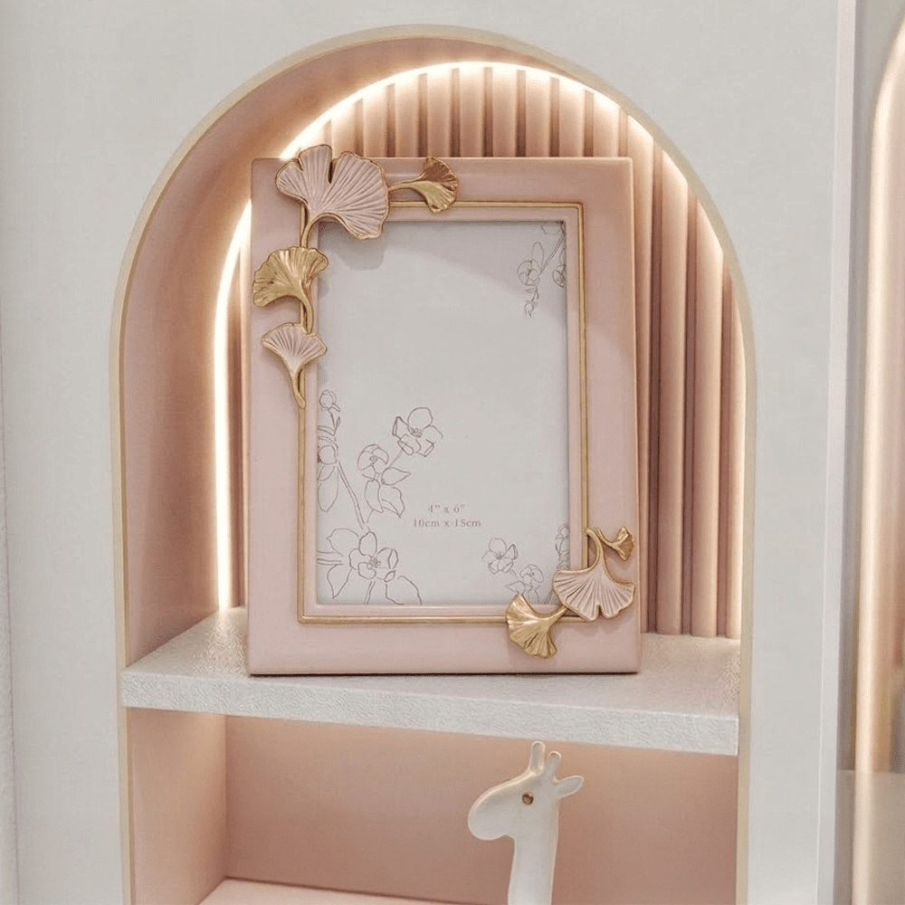 Elowen Blush Pink & Gold Ginkgo Leaf Photo Frame - 4x6" Accessories 