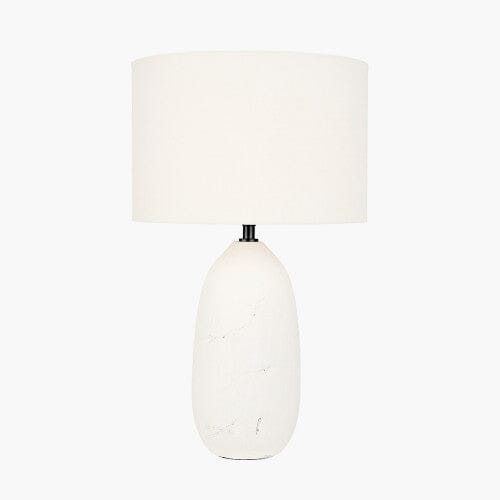 Elysian Ceramic Textured Neutral Table Lamp Lighting 