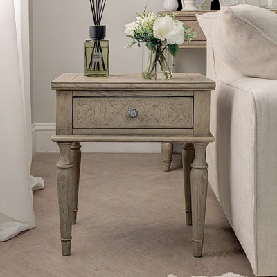 Elysium Natural Wood 1 Drawer Bedside Table Furniture 