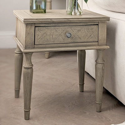 Elysium Natural Wood 1 Drawer Bedside Table Furniture 