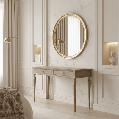 Elysium Natural Wood 2 Drawer Dressing Table Furniture 