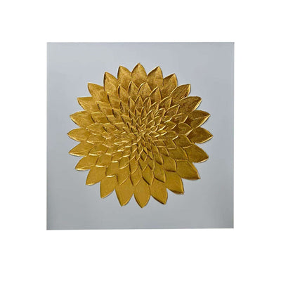 Emelia Gold Leaf & White Textured Canvas Wall Art Accessories 