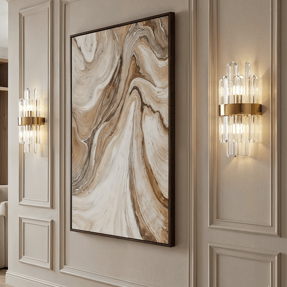 Emile Large Cream & Taupe Abstract Wall Art Accessories 