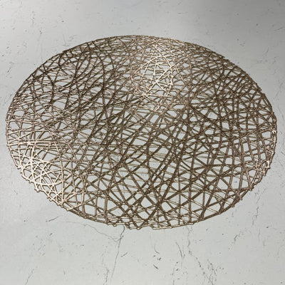 Emily Gold Round Placemats - Set of 4 Accessories 