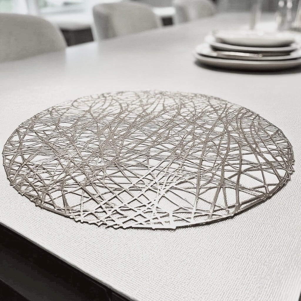 Emily Silver Round Placemats - Set of 4 Accessories 