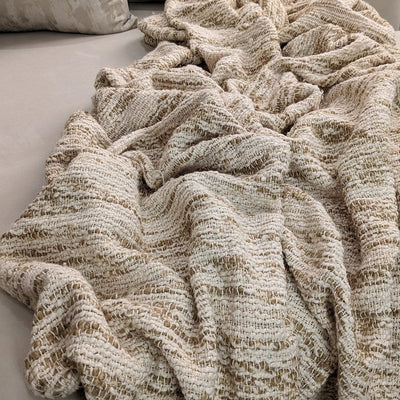 Escape Natural Textured Cream & Beige Throw Textiles 