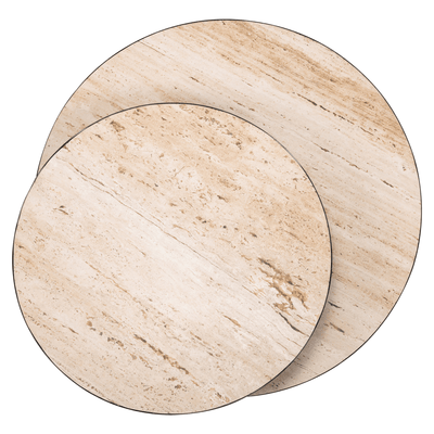 Esperanza Neutral Travertine Topped Stacked Coffee Table Furniture 