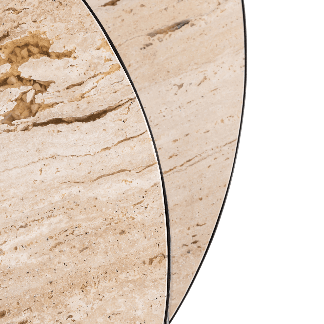 Esperanza Neutral Travertine Topped Stacked Coffee Table Furniture 
