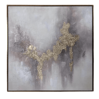 Estela Metallic Gold Abstract Glass Print Wall Art Accessories 