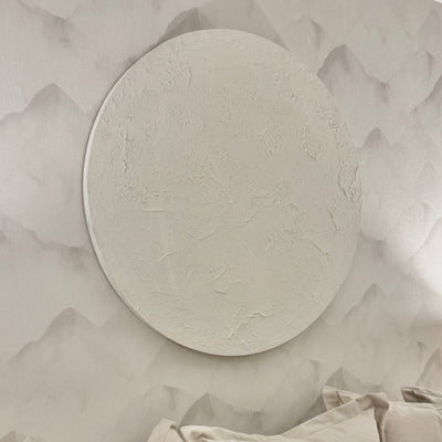 Euphoric White Round Textured Wall Art Accessories 