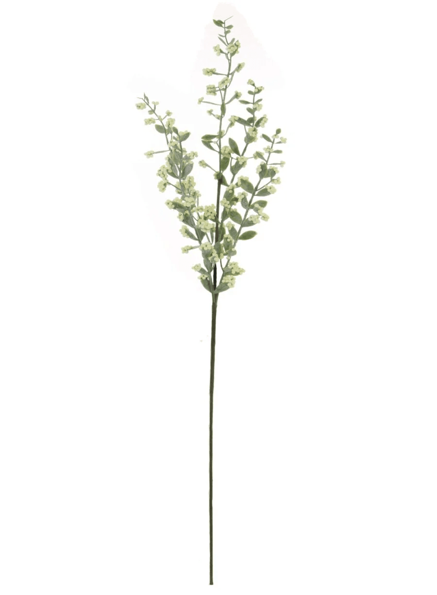 Faux Bubble Leaf Cream Berries Single Stem Floral Accessories 