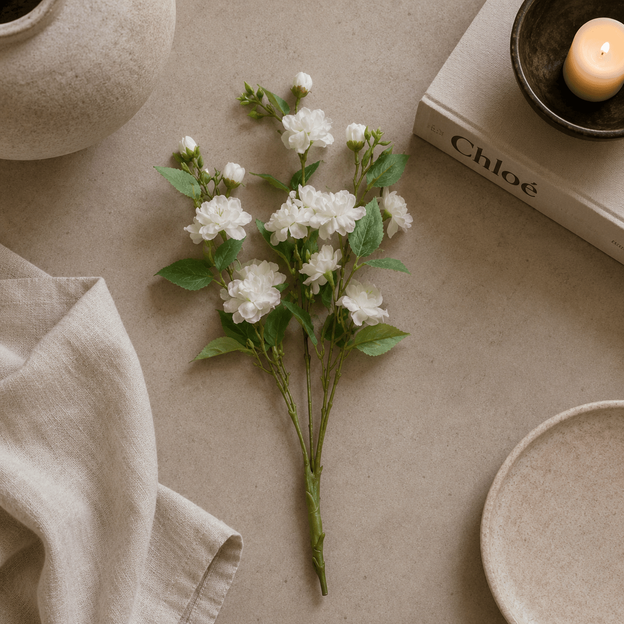Faux Cream Cherry Blossom Bunch of Florals Accessories 
