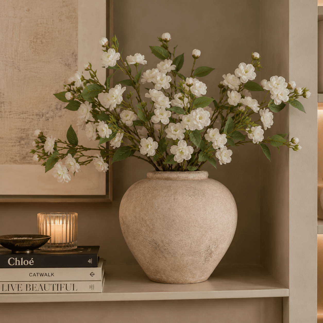Faux Cream Cherry Blossom Bunch of Florals Accessories 