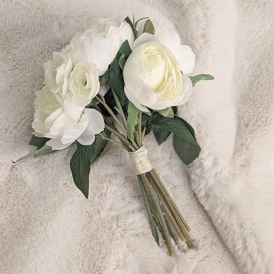 Faux Cream Peony Bunch of Florals Accessories 