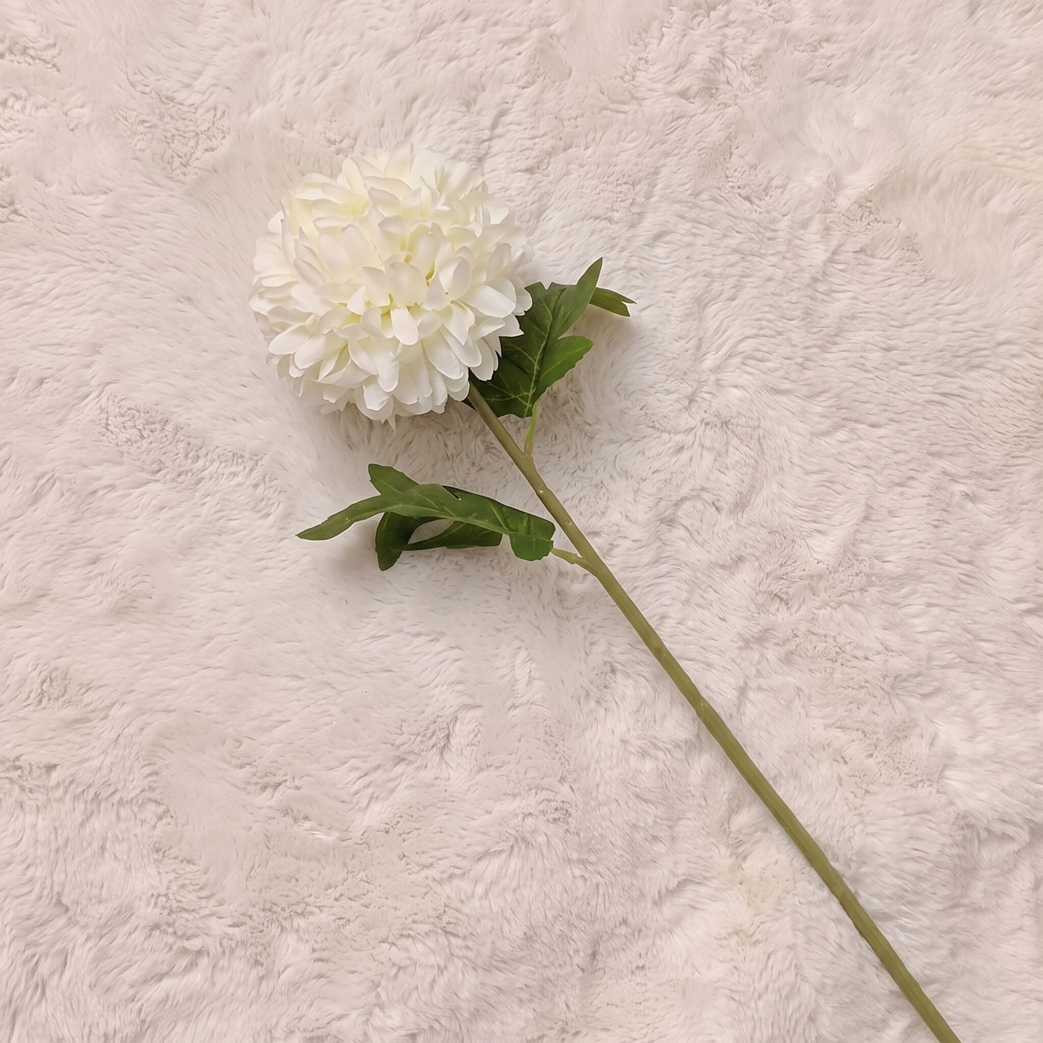 Faux Cream Pom Single Stem Floral Accessories 