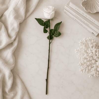 Faux Cream Rose Single Stem Floral Accessories 