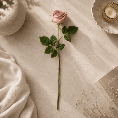 Faux Dusty Pink Rose Single Stem Floral Accessories 