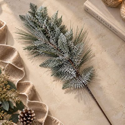 Faux Frosted Fern Single Stem Foliage Accessories 