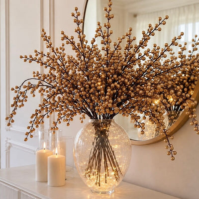 Faux Metallic Gold Berry Single Stem Accessories 