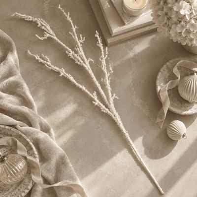Faux Snowy Single Stem Branch Accessories 