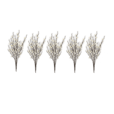 Faux White Blossom Single Stem Floral- Set of 5 Accessories 