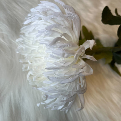 Faux White Chrysanthemum Single Stem Flower Accessories 