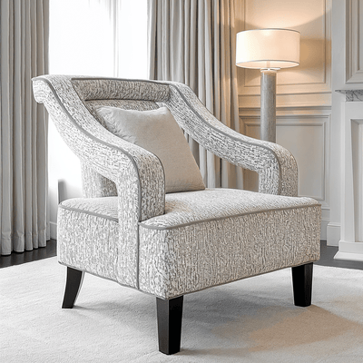 Faye Grey Patterned Accent Chair with Black legs Furniture 