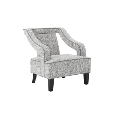 Faye Grey Patterned Accent Chair with Black legs Furniture 