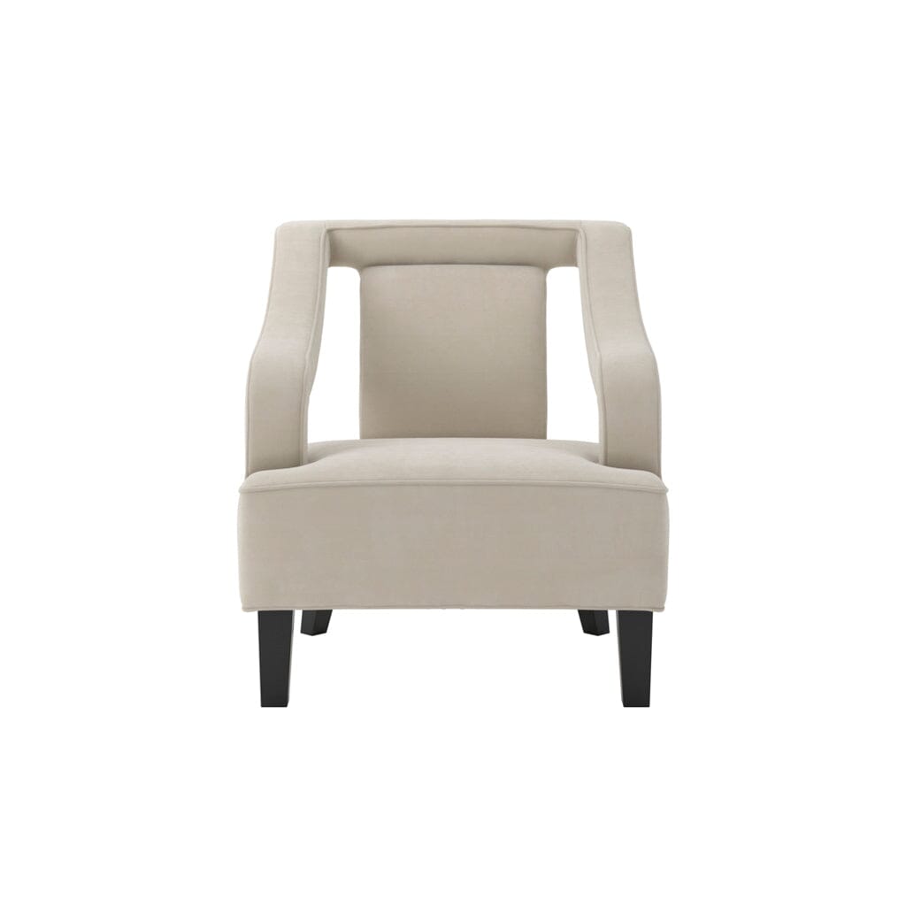 Faye Ivory Velvet Accent Chair with Black legs Furniture 