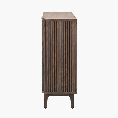 Felicity Dark Brown Ribbed Oak 2 Door Cabinet Furniture 