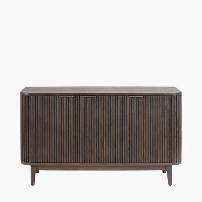 Felicity Dark Brown Ribbed Oak 3 Door Sideboard Furniture 