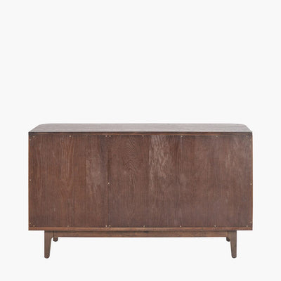 Felicity Dark Brown Ribbed Oak 3 Door Sideboard Furniture 
