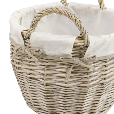 Ferro Round Lined Wicker Baskets - Set of 3 Accessories 